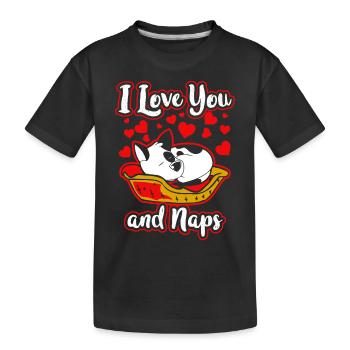 Ich liebe dich Hund Valentinstag Geschenk Liebe Pa - Kinder Premium Bio T-Shirt - Schwarz - Vorne