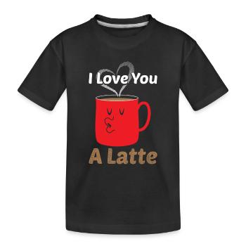 I Love you a latte Valentinstag Geschenk Liebe - Kinder Premium Bio T-Shirt - Schwarz - Vorne