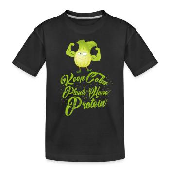Keep Calm - Plants ont protéines - Vegan Shirt - T-shirt bio Premium Enfant - noir - Devant