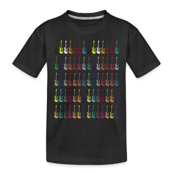 Colorful electric guitar instrument gift - Kids' Premium Organic T-Shirt - black - Front