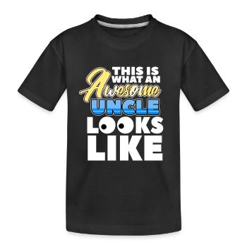 So sieht ein toller Onkel aus / Geschenk Shirt - Kinder Premium Bio T-Shirt - Schwarz - Vorne