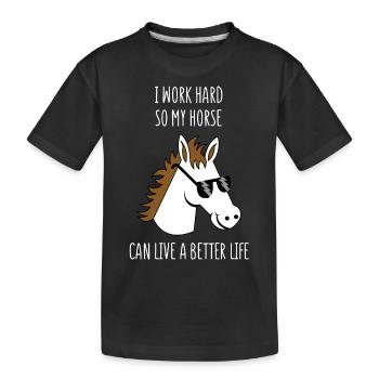 Pferdewirt - Pferd - Arbeit - Reiterhof - Stall - Kinder Premium Bio T-Shirt - Schwarz - Vorne
