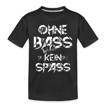 OHNE BASS KEIN SPASS - Kinder Premium Bio T-Shirt - Schwarz - Vorne