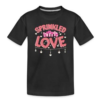Bestreut mit Liebe Valentinstag Geschenk - Kinder Premium Bio T-Shirt - Schwarz - Vorne