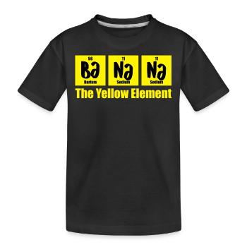 Funny - Banana - Element - Gelb - Lustig - Cool - Kinder Premium Bio T-Shirt - Schwarz - Vorne