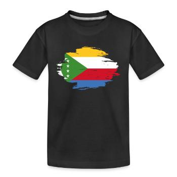 drapeau indigène, Comores origine amour .png - T-shirt bio Premium Enfant - noir - Devant