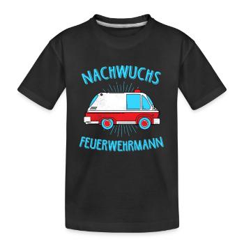 NACHWUCHS Feuerwehrmann / Geschenk - Kinder Premium Bio T-Shirt - Schwarz - Vorne