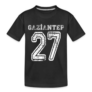 27 Gaziantep Turkish License Plate as a gift - Kids' Premium Organic T-Shirt - black - Front