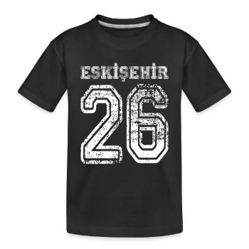 26 Eskisehir Turkish license plate as a gift - Kids' Premium Organic T-Shirt - black - Front