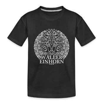 Mundart-Motiv Westerwald Einhorn orientalisch - Kinder Premium Bio T-Shirt - Schwarz - Vorne