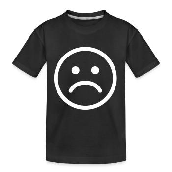 Sad unhappy sad smiley - Kids' Premium Organic T-Shirt - black - Front