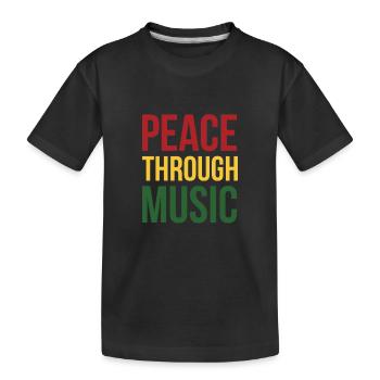 Friedens- und Musikgeschenk für coole Chefs - Kinder Premium Bio T-Shirt - Schwarz - Vorne