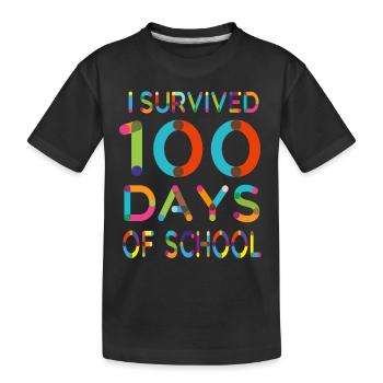 J'ai survécu 100 jours de l'école - T-shirt bio Premium Enfant - noir - Devant