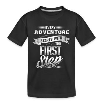Adventure first step - Kinder Premium Bio T-Shirt - Schwarz - Vorne
