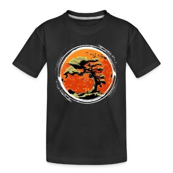 Yin Yang Bonsai arbre Japon Bouddha Zen cadeau - T-shirt bio Premium Enfant - noir - Devant