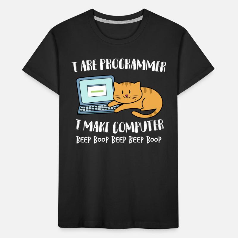 I Are Programmer Computer Funny Cat Beep Boop Kids' Premium Organic T-Shirt