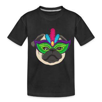 I love pug gift carnival carnival Mardi Gr - Kids' Premium Organic T-Shirt - black - Front