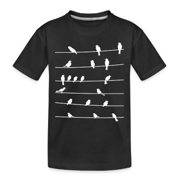 Vögel Vogel Vogelschwarm Geschenk Vogelliebhaber - Kinder Premium Bio T-Shirt - Schwarz - Vorne