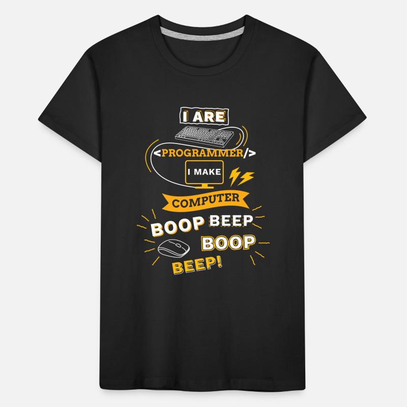 Programmer Tshirt Gift Funny Boop Beep Kids' Premium Organic T-Shirt