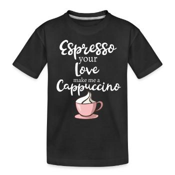 Conception drôle d'espresso de cappuccino de café - T-shirt bio Premium Enfant - noir - Devant