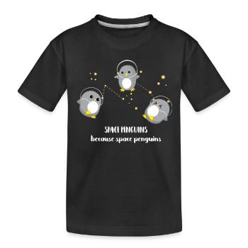 Penguin - Espace - Cadeau - Sucré - Penguins - T-shirt bio Premium Enfant - noir - Devant