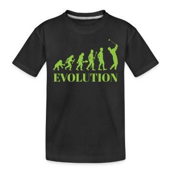 Evolution - Golf - Humour - Divertissement - Cadeau - T-shirt bio Premium Enfant - noir - Devant
