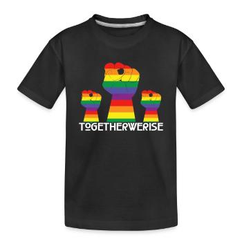 ENSEMBLE NOUS RISE! HEB VOTRE POING - DROITS DE L'HOMME - T-shirt bio Premium Enfant - noir - Devant