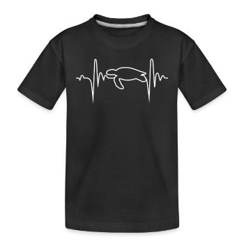Turtle Heartbeat Gift - Kinder Premium Bio T-Shirt - Schwarz - Vorne