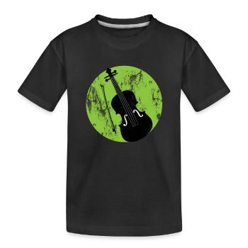 Ich liebe meine Geige und Violine Shirt Geschenk - Kinder Premium Bio T-Shirt - Schwarz - Vorne