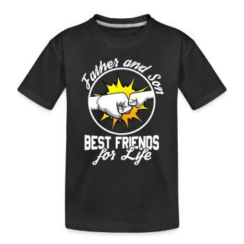 Père et Fils - meilleurs amis pour la vie - T-shirt bio Premium Enfant - noir - Devant