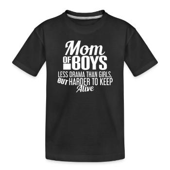 MOM OF BOYS - MOTHER - MOM - KIDS - BOYS - BOYS - Kids' Premium Organic T-Shirt - black - Front