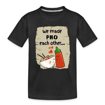 Vietnamesisch Pho Suppe Instant Nudeln Noods Liebe - Kinder Premium Bio T-Shirt - Schwarz - Vorne