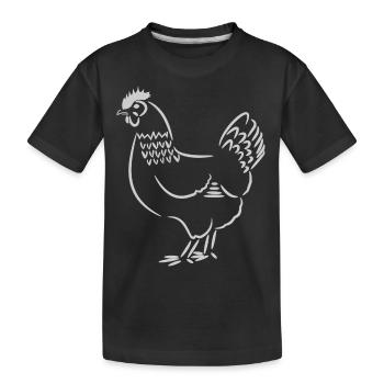 Huhn / Henne - Kinder Premium Bio T-Shirt - Schwarz - Vorne