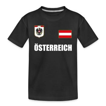 Autriche maillot de football Drapeau autrichien - T-shirt bio Premium Enfant - noir - Devant