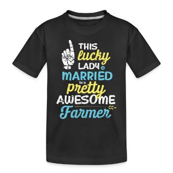 Pretty awesome Farmer - Kinder Premium Bio T-Shirt - Schwarz - Vorne