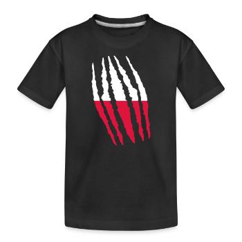 Claw Klaue Risse Herkunft POLEN polska poland png - Kinder Premium Bio T-Shirt - Schwarz - Vorne