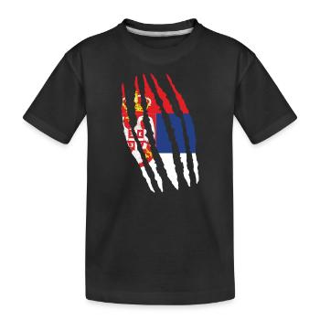 Claw Klaue Risse Herkunft Serbien png - Kinder Premium Bio T-Shirt - Schwarz - Vorne