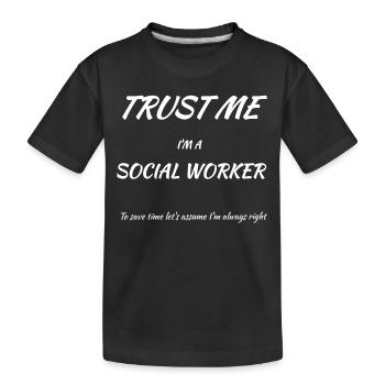 Vertrau mir Ich bin ein Sozialarbeiter - Kinder Premium Bio T-Shirt - Schwarz - Vorne