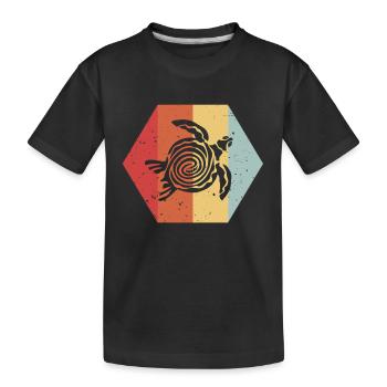 Tortue Vintage - cadeau de couleur rétro - T-shirt bio Premium Enfant - noir - Devant