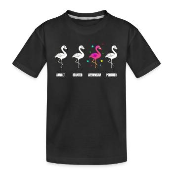 Chemikerin Geschenk Flamingo Chemie Laborantin - Kinder Premium Bio T-Shirt - Schwarz - Vorne