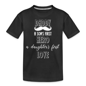 Papa - Fête des Pères - - héros Journée Hommes - Cadeau - T-shirt bio Premium Enfant - noir - Devant