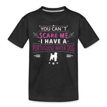 Portugiesischer Wasserhund scare - Kinder Premium Bio T-Shirt - Schwarz - Vorne