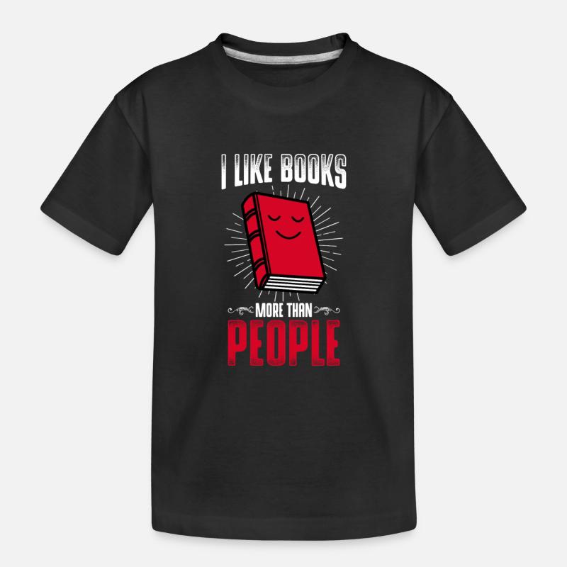 Buch Bücher Geschenk - Kinder Premium Bio T-Shirt - Schwarz