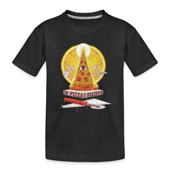 Believe in Pizza - Kinder Premium Bio T-Shirt - Schwarz - Vorne