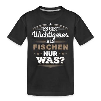 fischen, Fischer, Geschenk - Kinder Premium Bio T-Shirt - Schwarz - Vorne