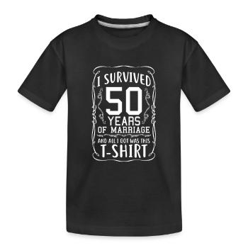 50e anniversaire cadeau de mariage - T-shirt bio Premium Enfant - noir - Devant