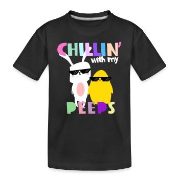 Chillin 'with my peeps - Easter shirt - Kids' Premium Organic T-Shirt - black - Front