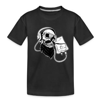Musique d'amour - écouteurs de casque de musique d'amour Skull - T-shirt bio Premium Enfant - noir - Devant