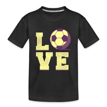 I love Soccer Gift - Kinder Premium Bio T-Shirt - Schwarz - Vorne