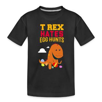 Dinosaure drôle déteste cadeau d'oeufs de pâques - T-shirt bio Premium Enfant - noir - Devant